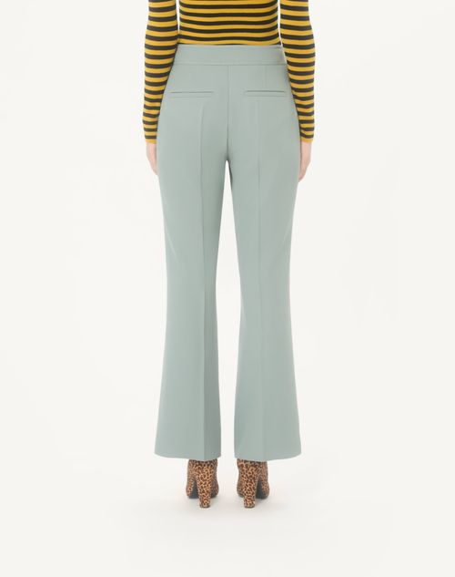 Valentino - Light Diagonal Wool Trousers - Sage - Woman - Trousers And Shorts